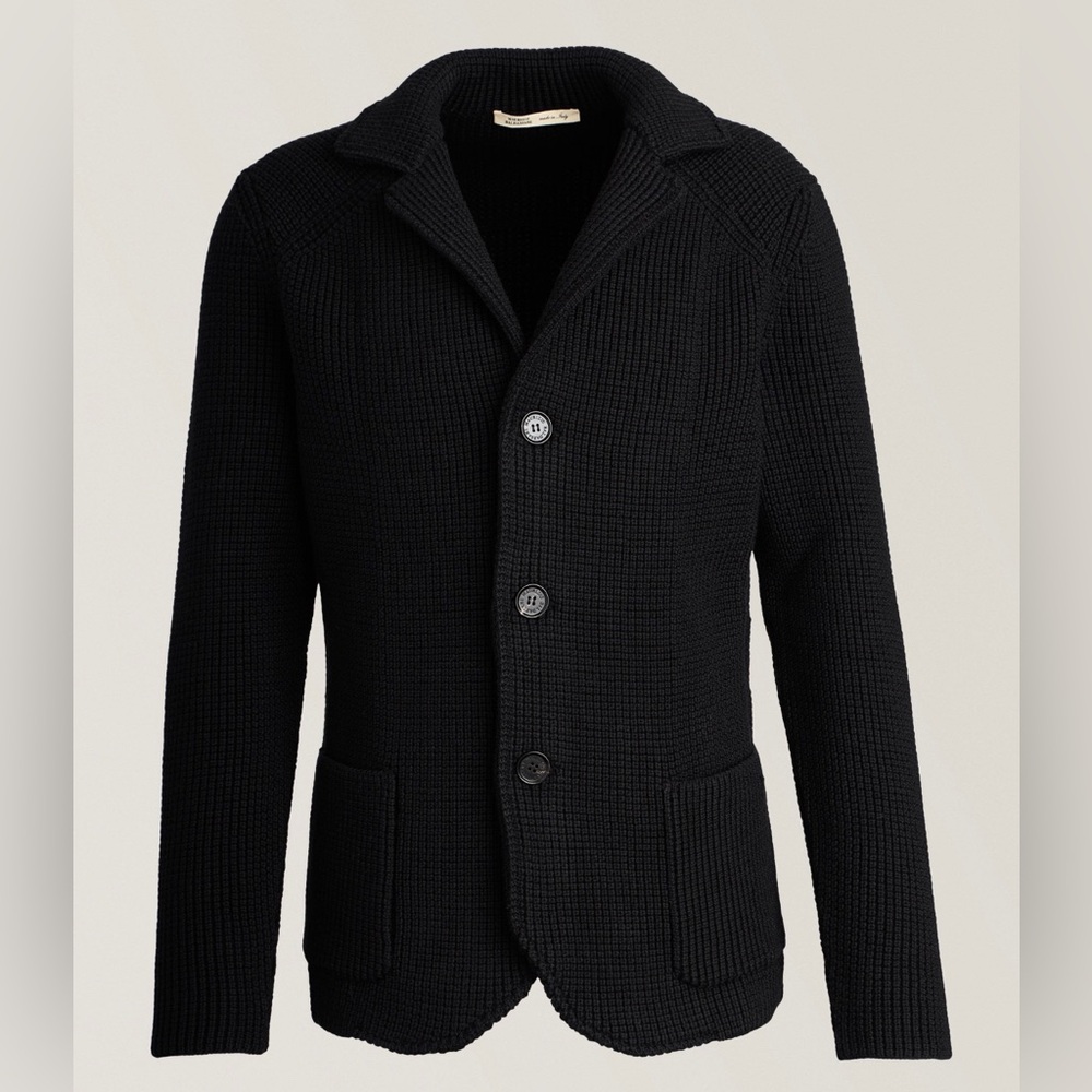 Maurizio Baldassari Black Knit Blazer Black Knit Button-Up Cardigan
